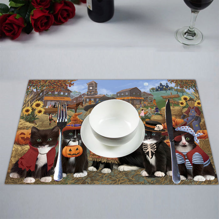 Halloween 'Round Town Tuxedo Cats Placemat