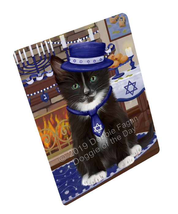 Happy Hanukkah Tuxedo Cat Cutting Board - For Kitchen - Scratch & Stain Resistant - Designed To Stay In Place - Easy To Clean By Hand - Perfect for Chopping Meats, Vegetables