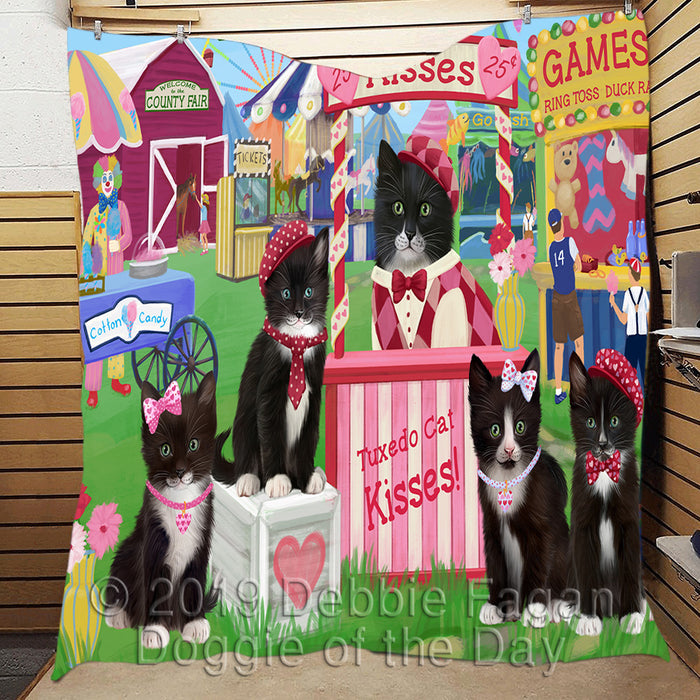 Carnival Kissing Booth Tuxedo Cats Quilt