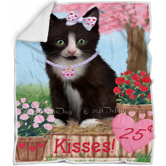 Rosie 25 Cent Kisses Tuxedo Cat Blanket BLNKT125697