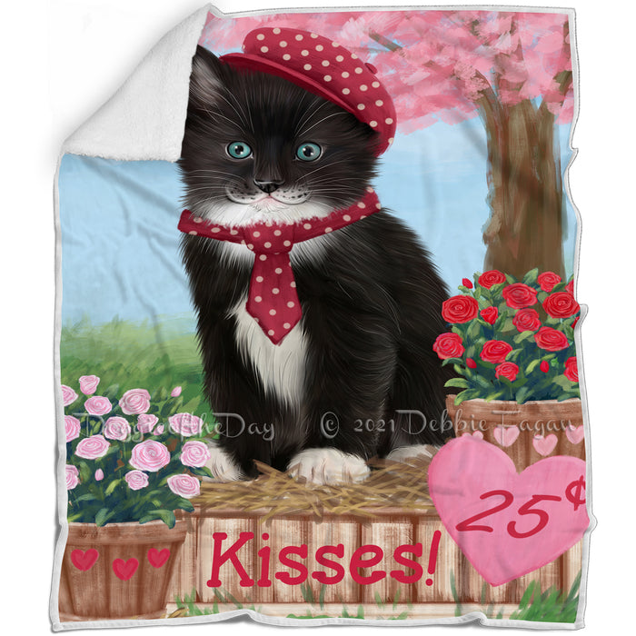 Rosie 25 Cent Kisses Tuxedo Cat Blanket BLNKT125706