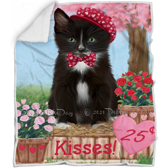 Rosie 25 Cent Kisses Tuxedo Cat Blanket BLNKT125715