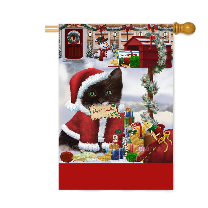 Personalized Happy Holidays Mailbox Tuxedo Cat Christmas Custom House Flag FLG-DOTD-A60034