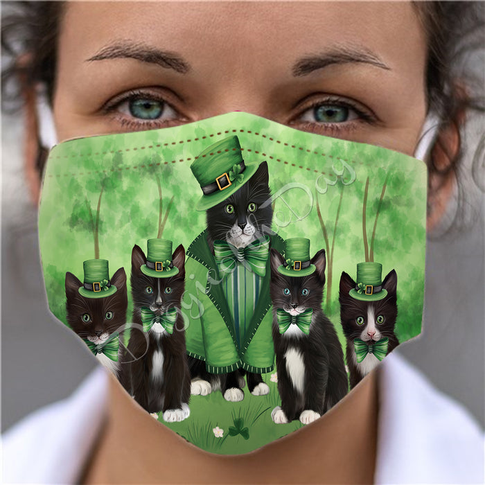 St. Patricks Day Irish Tuxedo Cats Face Mask FM50198