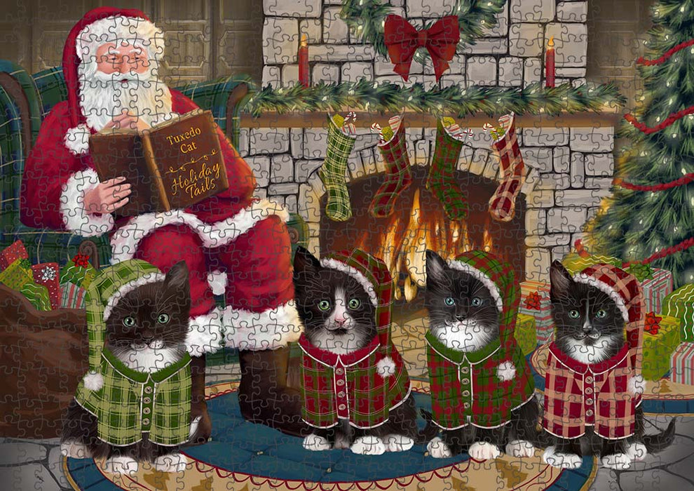 Christmas Cozy Holiday Tails Tuxedo Cats Puzzle with Photo Tin PUZL89788