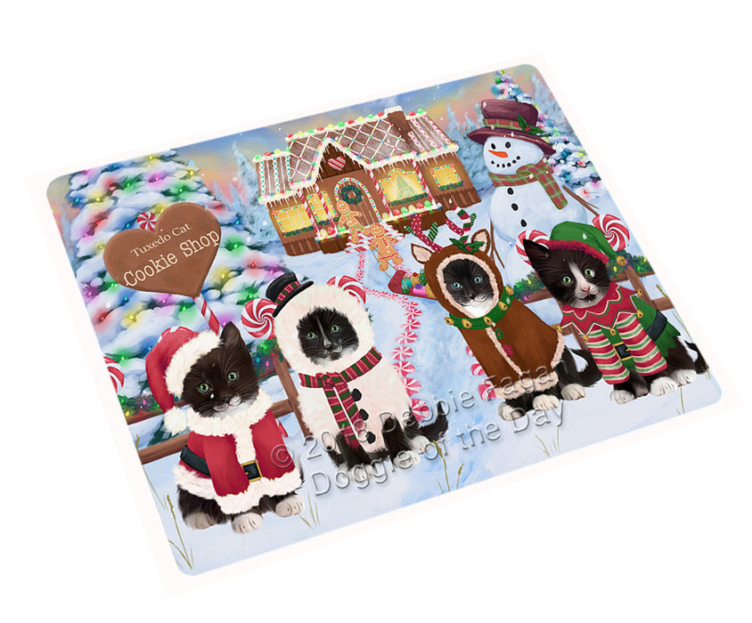 Holiday Gingerbread Cookie Shop Tuxedo Cats Cutting Board C75021