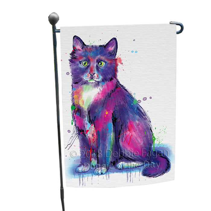 Watercolor Tuxedo Cat Garden Flag GFLG65080