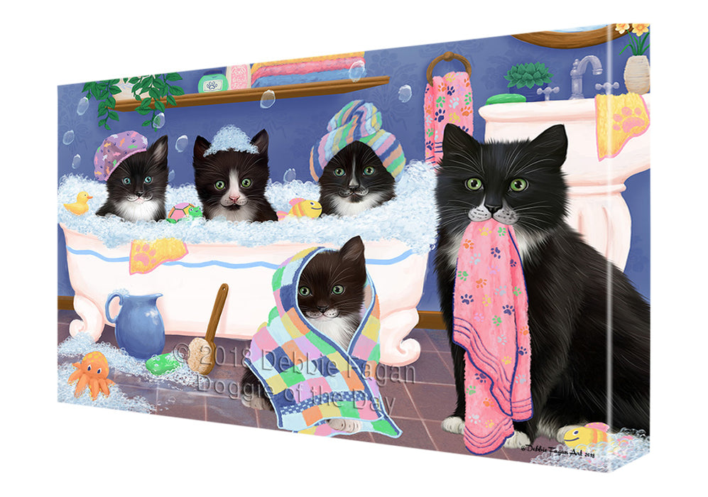 Rub A Dub Dogs In A Tub Tuxedo Cats Canvas Print Wall Art Décor CVS133703