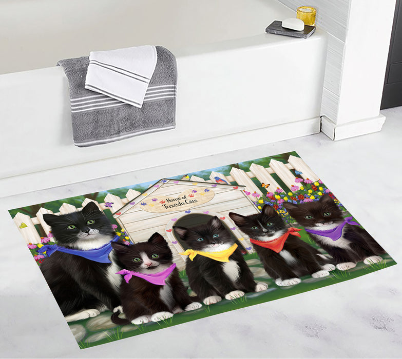 Spring Dog House Tuxedo Cats Bath Mat
