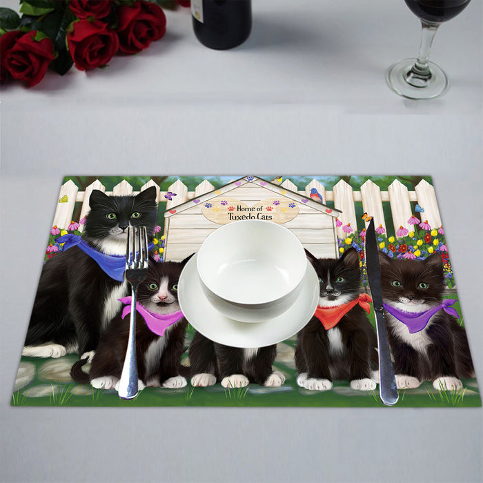 Spring Dog House Tuxedo Cats Placemat