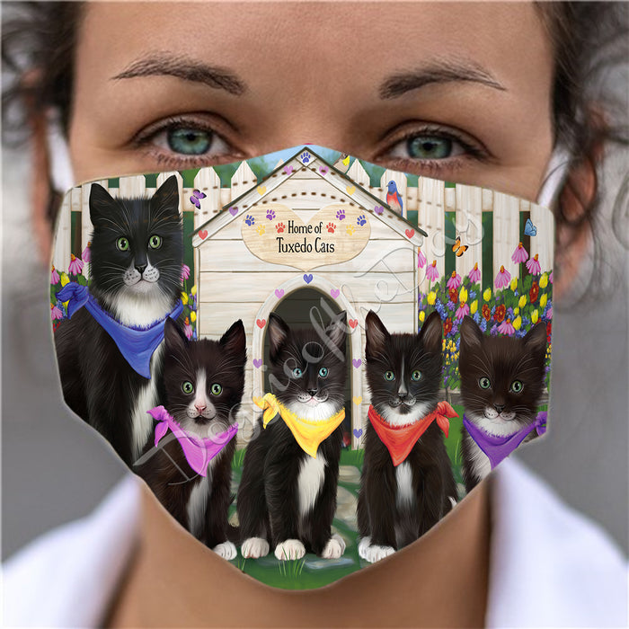 Spring Dog House Tuxedo Cats Face Mask FM48842
