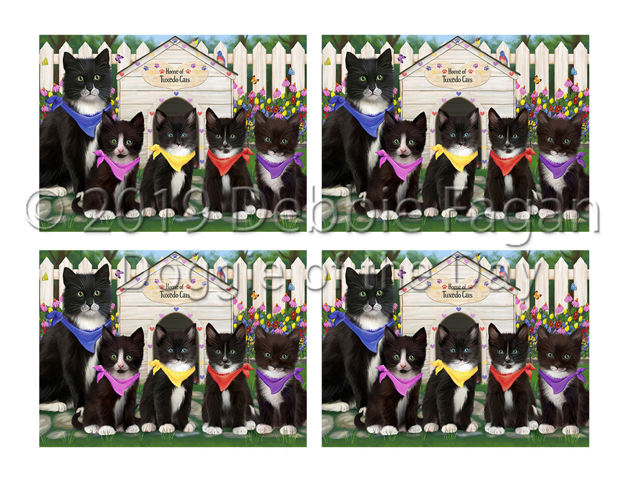 Spring Dog House Tuxedo Cats Placemat
