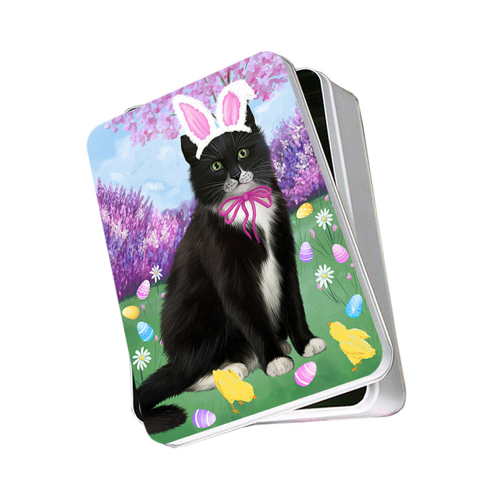 Easter Holiday Tuxedo Cat Photo Storage Tin PITN56891