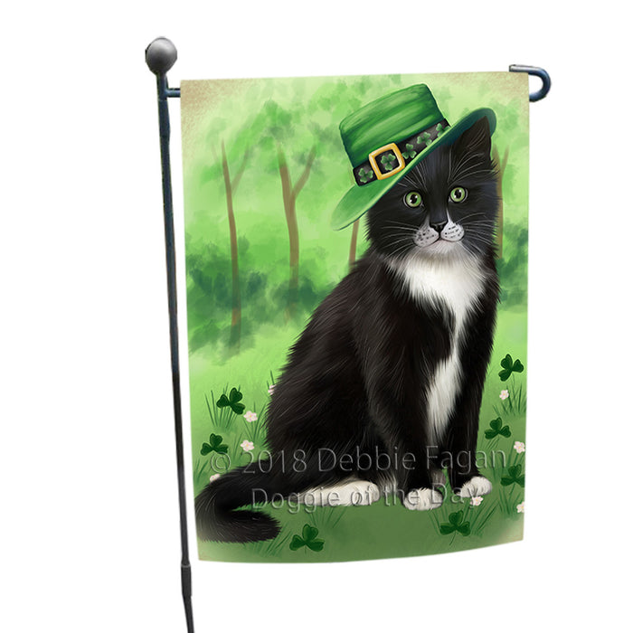 St. Patricks Day Irish Portrait Tuxedo Cat Garden Flag GFLG65020