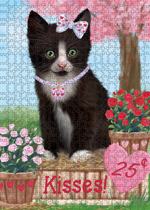 Rosie 25 Cent Kisses Tuxedo Cat Puzzle with Photo Tin PUZL93212