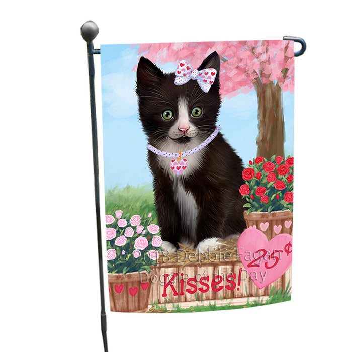 Rosie 25 Cent Kisses Tuxedo Cat Garden Flag GFLG56801