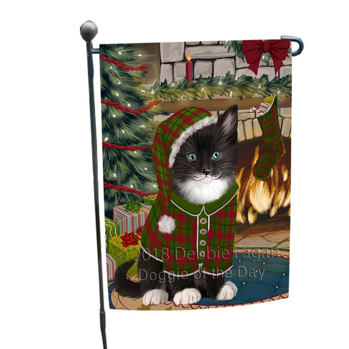 The Stocking was Hung Tuxedo Cat Garden Flag GFLG55935