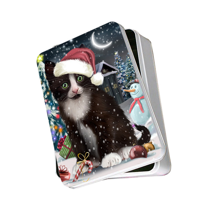 Have a Holly Jolly Tuxedo Cat Christmas Photo Storage Tin PITN51680