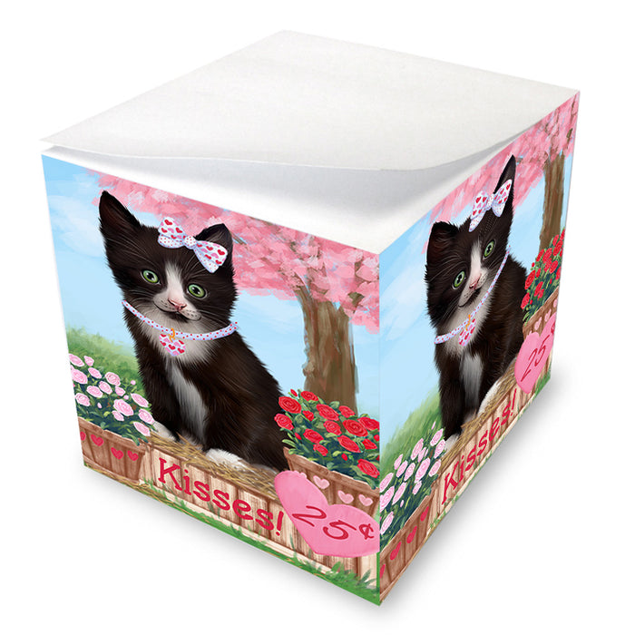 Rosie 25 Cent Kisses Tuxedo Cat Note Cube NOC54325