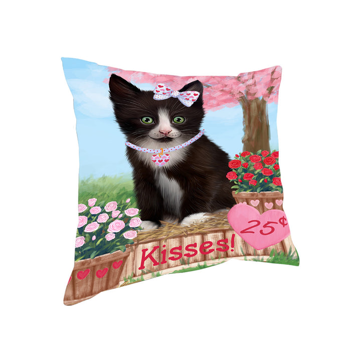 Rosie 25 Cent Kisses Tuxedo Cat Pillow PIL79304