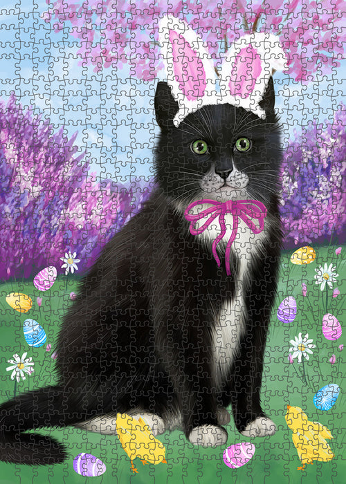Easter Holiday Tuxedo Cat Puzzle with Photo Tin PUZL96036