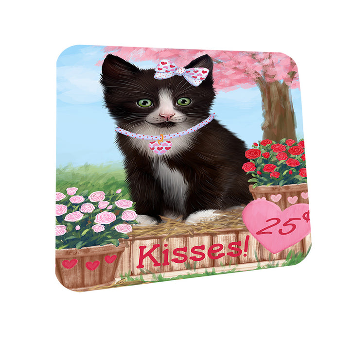 Rosie 25 Cent Kisses Tuxedo Cat Coasters Set of 4 CST56211