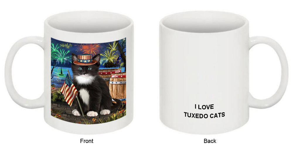 4th of July Independence Day Firework Tuxedo Cat Coffee Mug MUG49500