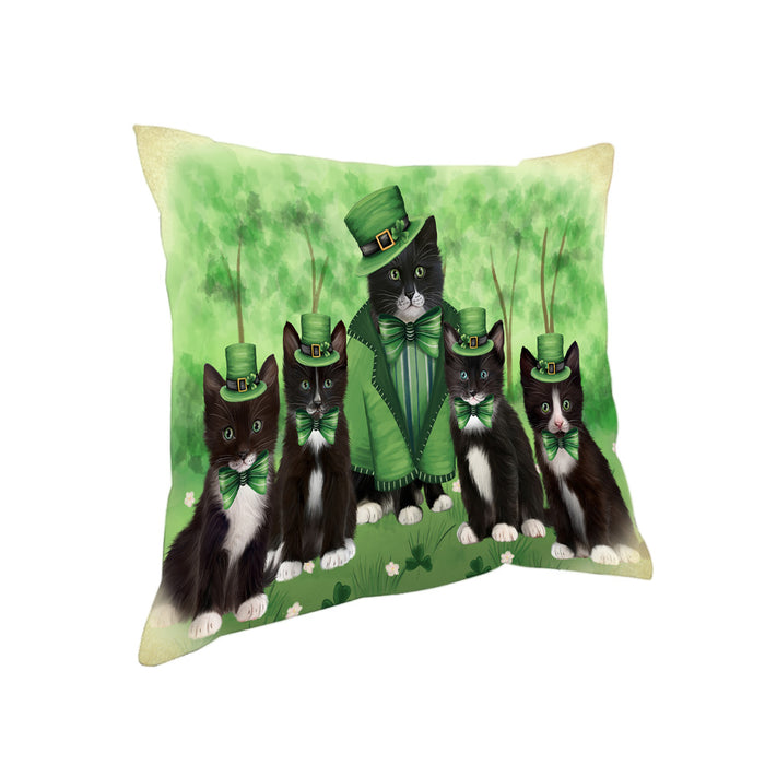 St. Patricks Day Irish Portrait Tuxedo Cats Pillow PIL86324