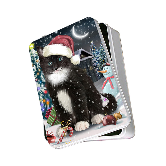 Have a Holly Jolly Tuxedo Cat Christmas Photo Storage Tin PITN51681