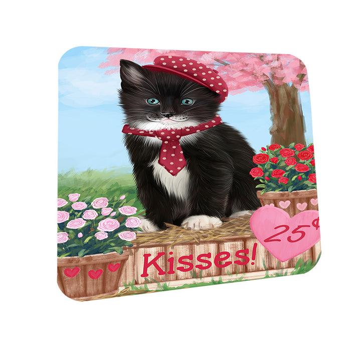 Rosie 25 Cent Kisses Tuxedo Cat Coasters Set of 4 CST56212