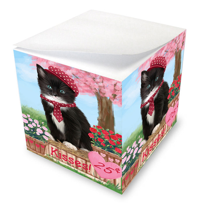 Rosie 25 Cent Kisses Tuxedo Cat Note Cube NOC54326