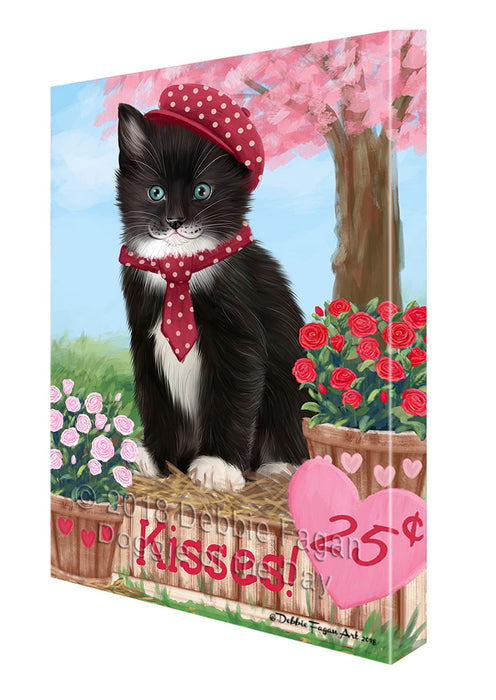 Rosie 25 Cent Kisses Tuxedo Cat Canvas Print Wall Art Décor CVS128510