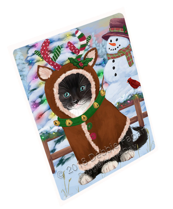 Christmas Gingerbread House Candyfest Tuxedo Cat Magnet MAG74880 (Small 5.5" x 4.25")