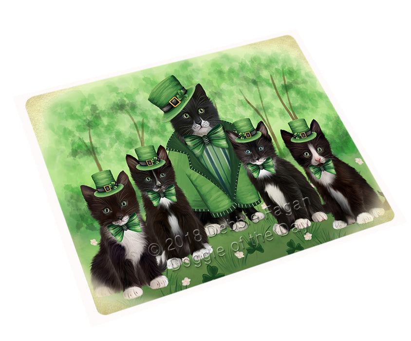 St. Patricks Day Irish Portrait Tuxedo Cats Cutting Board C77424