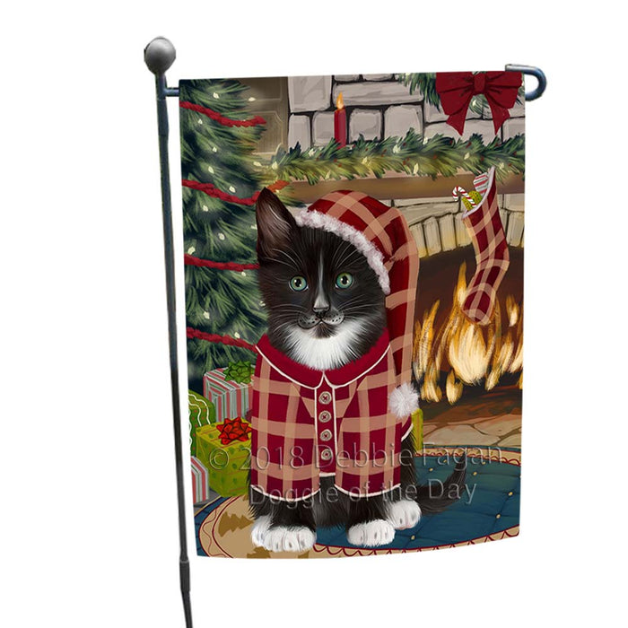 The Stocking was Hung Tuxedo Cat Garden Flag GFLG55936