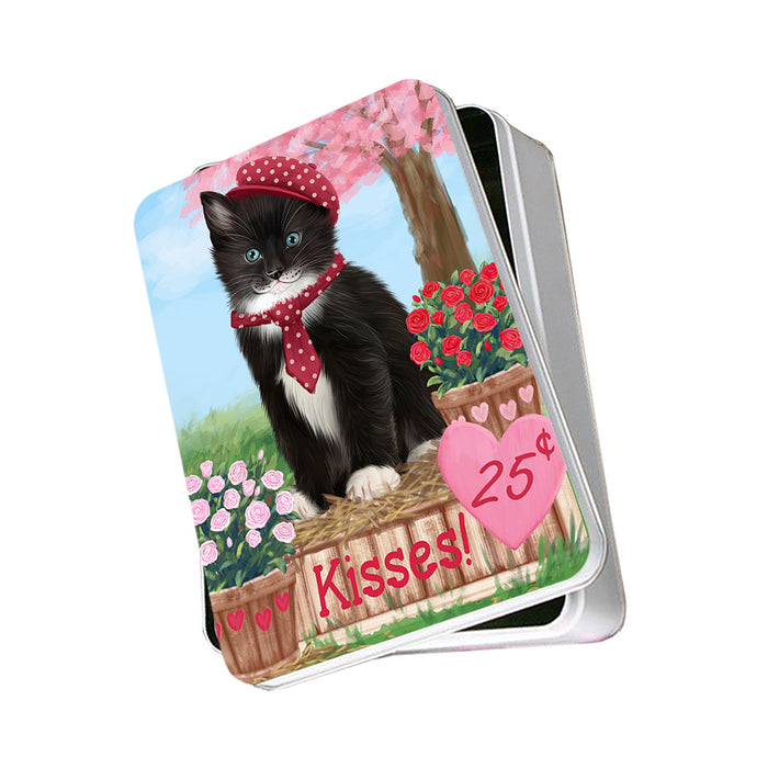 Rosie 25 Cent Kisses Tuxedo Cat Photo Storage Tin PITN56197