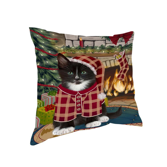 The Stocking was Hung Tuxedo Cat Pillow PIL71500