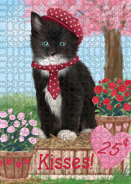 Rosie 25 Cent Kisses Tuxedo Cat Puzzle with Photo Tin PUZL93216