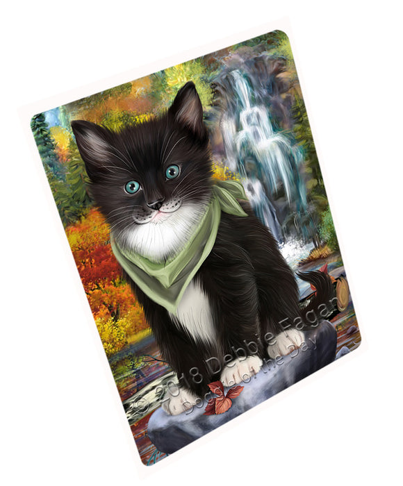 Scenic Waterfall Tuxedo Cat Magnet Mini (3.5" x 2") MAG60174