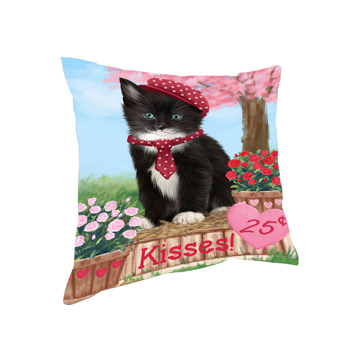 Rosie 25 Cent Kisses Tuxedo Cat Pillow PIL79308
