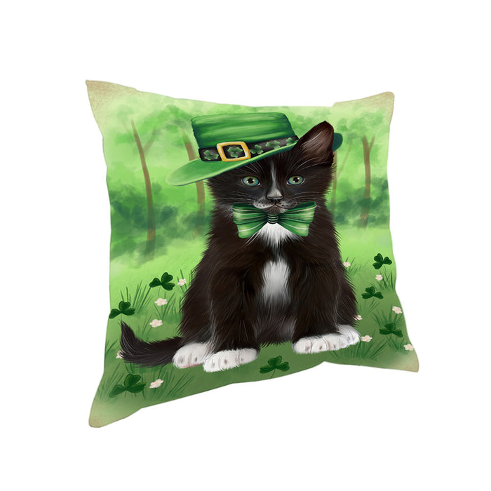 St. Patricks Day Irish Portrait Tuxedo Cat Pillow PIL86328