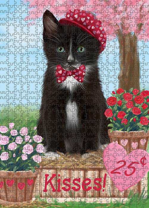 Rosie 25 Cent Kisses Tuxedo Cat Puzzle with Photo Tin PUZL93220