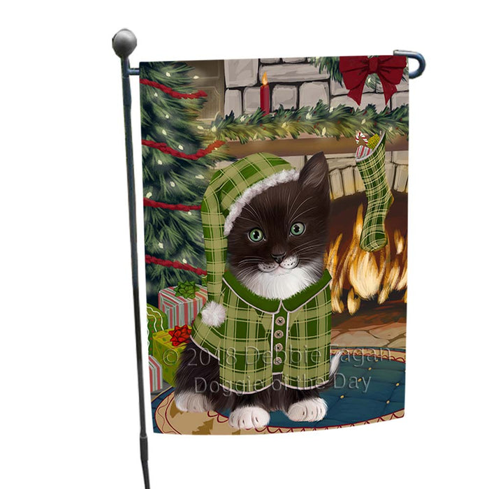 The Stocking was Hung Tuxedo Cat Garden Flag GFLG55937