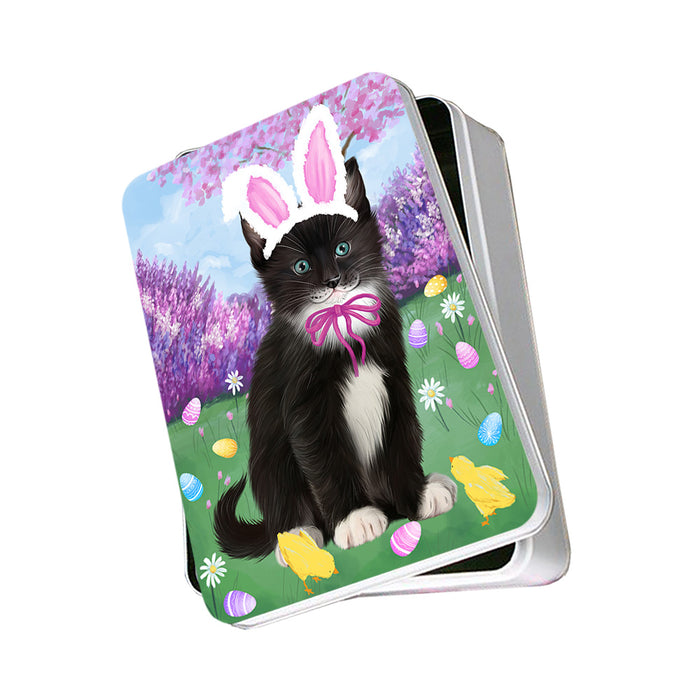 Easter Holiday Tuxedo Cat Photo Storage Tin PITN56893