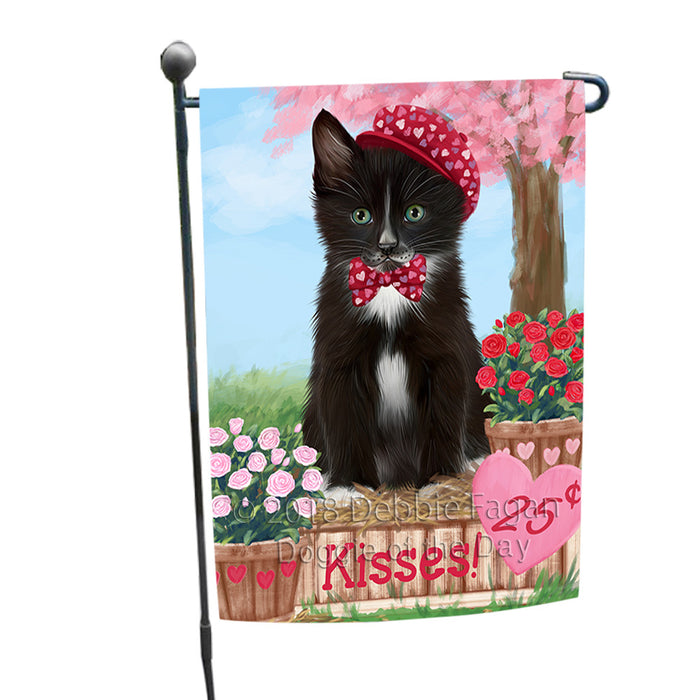 Rosie 25 Cent Kisses Tuxedo Cat Garden Flag GFLG56803