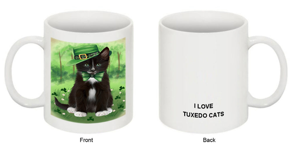 St. Patricks Day Irish Portrait Tuxedo Cat Coffee Mug MUG52452