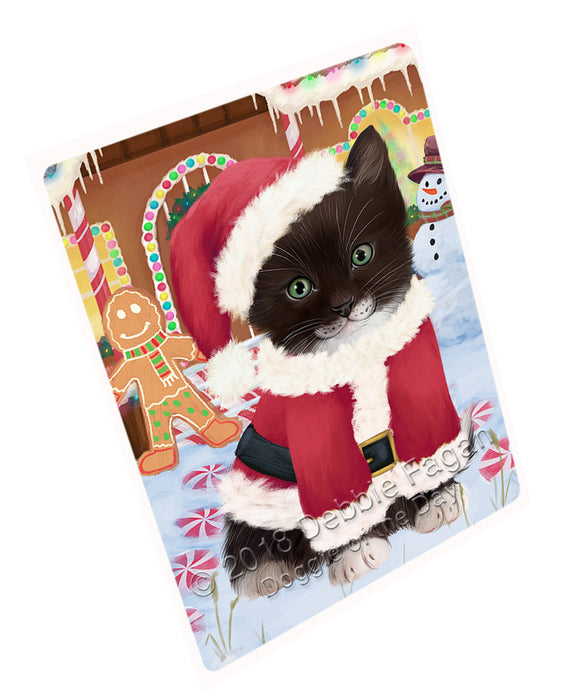 Christmas Gingerbread House Candyfest Tuxedo Cat Magnet MAG74883 (Small 5.5" x 4.25")