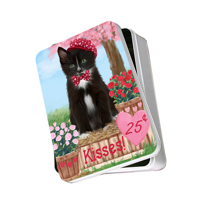 Rosie 25 Cent Kisses Tuxedo Cat Photo Storage Tin PITN56198