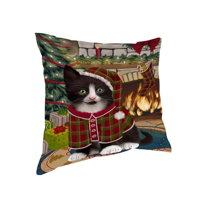 The Stocking was Hung Tuxedo Cat Pillow PIL71508