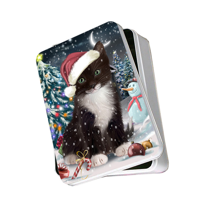 Have a Holly Jolly Tuxedo Cat Christmas Photo Storage Tin PITN51683